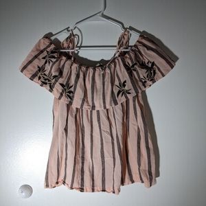 Pink striped summer shirt - LOFT (medium)